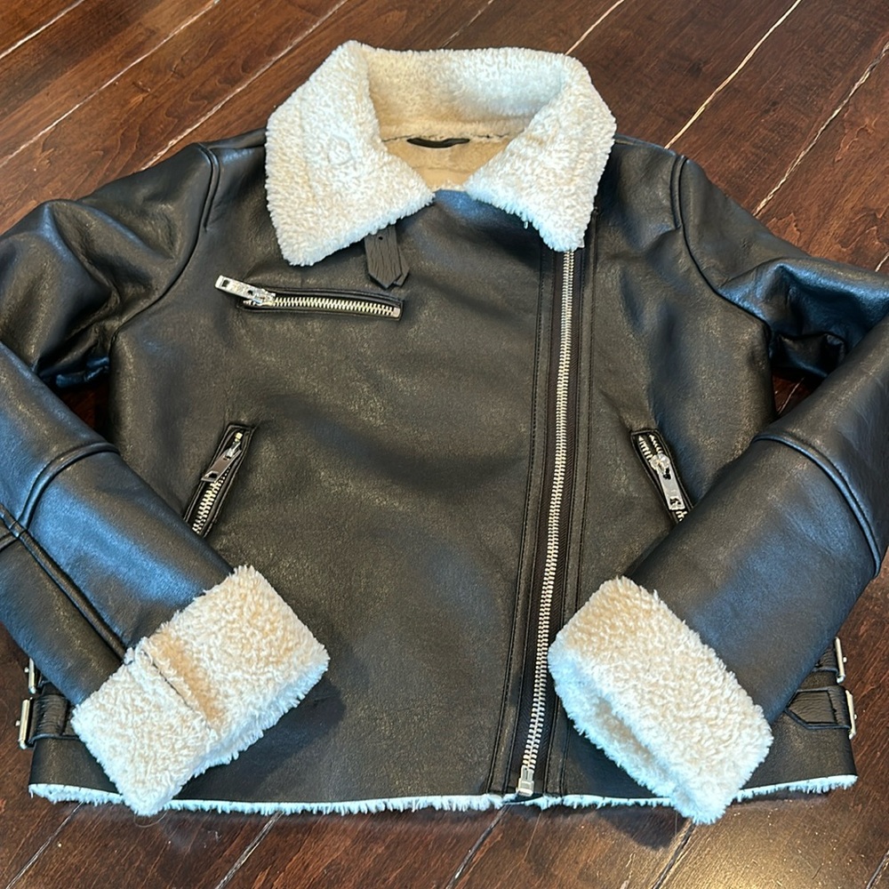 Blank NYC faux leather and shearling jacket
